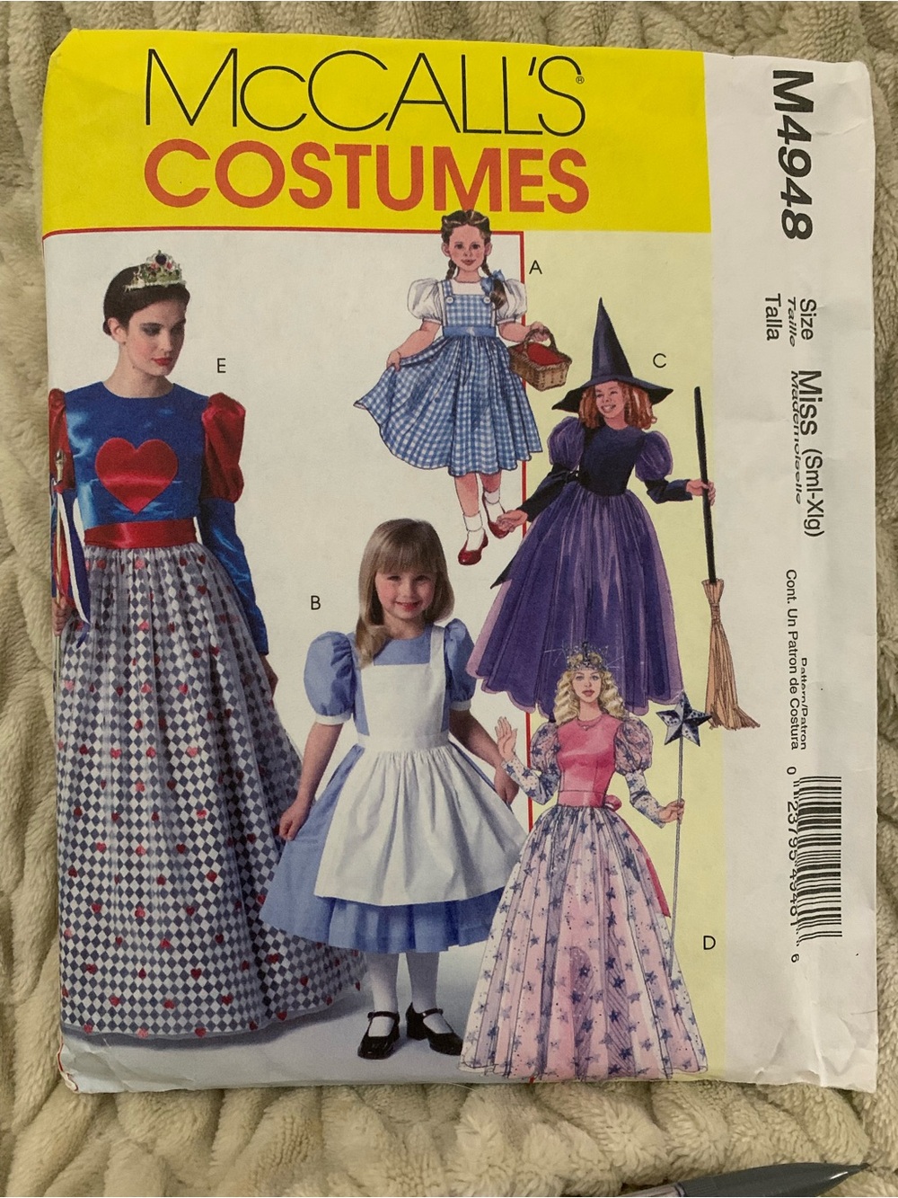 McCalls 4948 Kids Princess & Witch Costume Pattern - Uncut